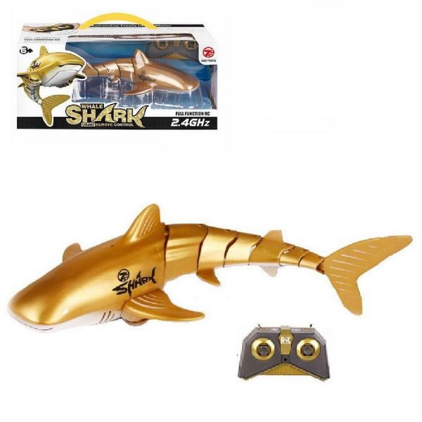 Робот Junfa toys Робот-рыба на радиоуправлении Junfa Китовая Акула золотая робот на радиоуправлении золотой